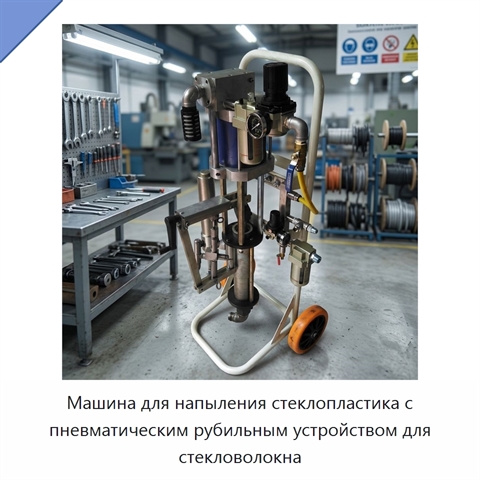 Машина для напыления стеклопластика с пневматическим рубильным устройством для стекловолокна