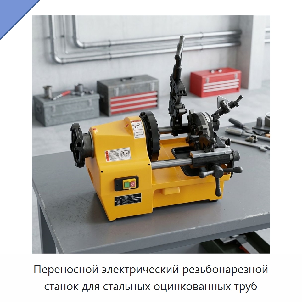 Переносной электрический резьбонарезной станок для стальных оцинкованных труб — Специальные машины и промышленное оборудование