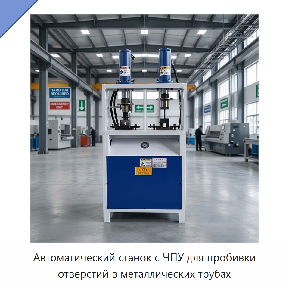 Автоматический станок с ЧПУ для пробивки отверстий в металлических трубах — Специальное оборудование для металлообработки и металлургии