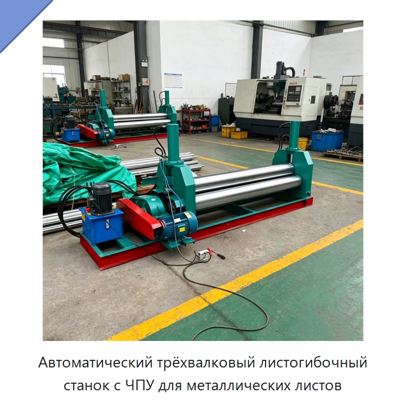 Автоматический трёхвалковый листогибочный станок с ЧПУ для металлических листов — Специальные машины и промышленное оборудование