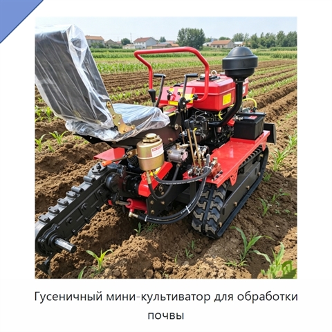 Гусеничный мини-культиватор для обработки почвы