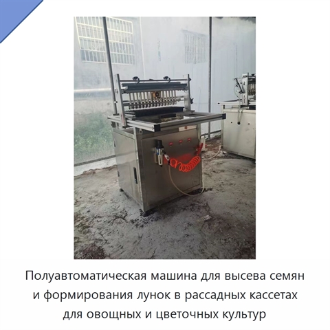 Полуавтоматическая машина для высева семян и формирования лунок в рассадных кассетах для овощных и цветочных культур