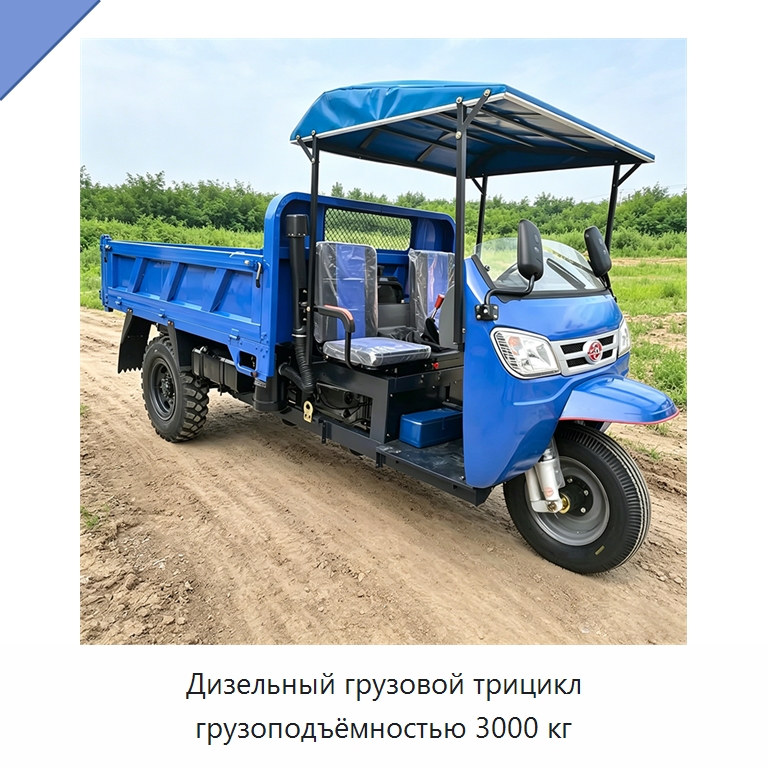 Дизельный грузовой трицикл грузоподъёмностью 3000 кг — Специальные машины и промышленное оборудование