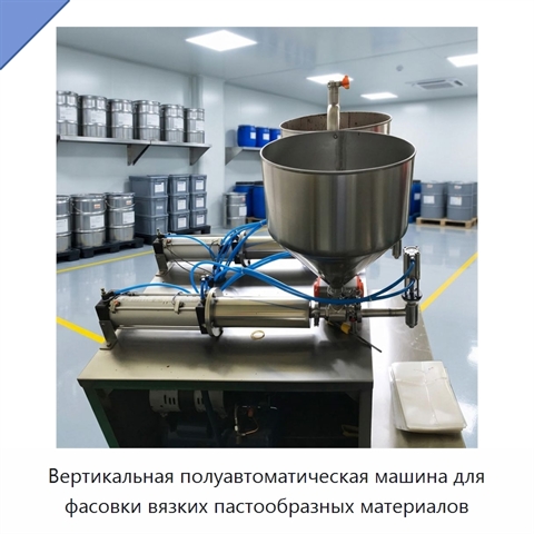 Вертикальная полуавтоматическая машина для фасовки вязких пастообразных материалов