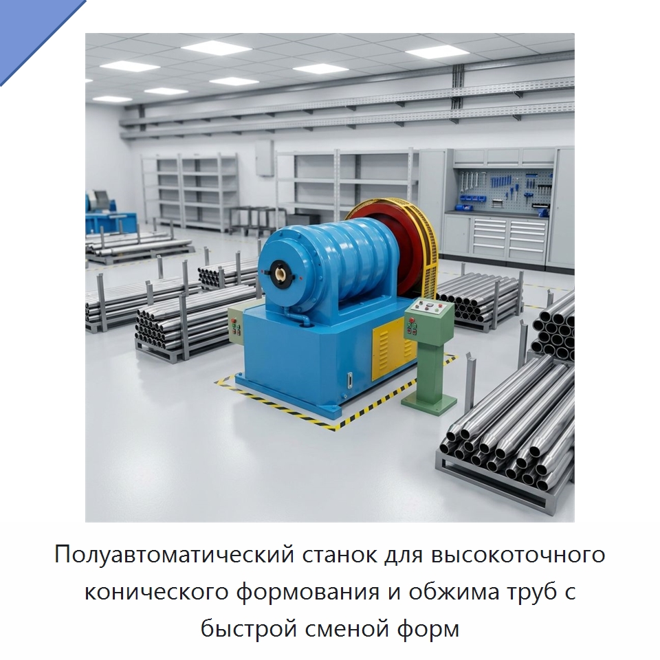 Полуавтоматический станок для высокоточного конического формования и обжима труб с быстрой сменой форм — Станки для обработки труб