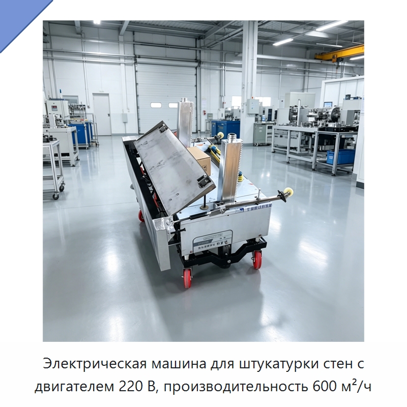 Электрическая машина для штукатурки стен с двигателем 220 В, производительность 600 м²/ч — Специальная строительная техника