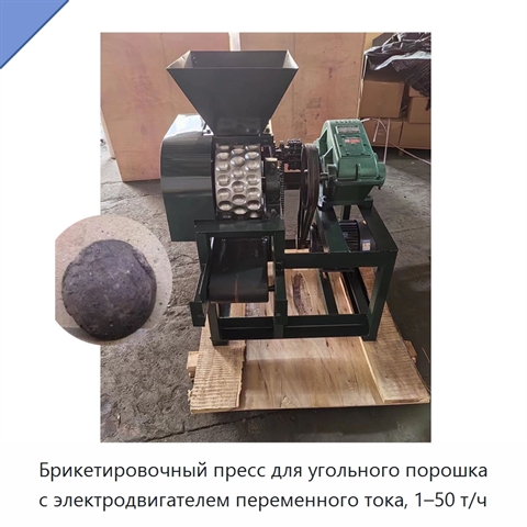 Брикетировочный пресс для угольного порошка с электродвигателем переменного тока, 1–50 т/ч