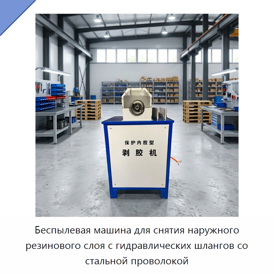 Беспылевая машина для снятия наружного резинового слоя с гидравлических шлангов со стальной проволокой — Специальные машины и промышленное оборудование