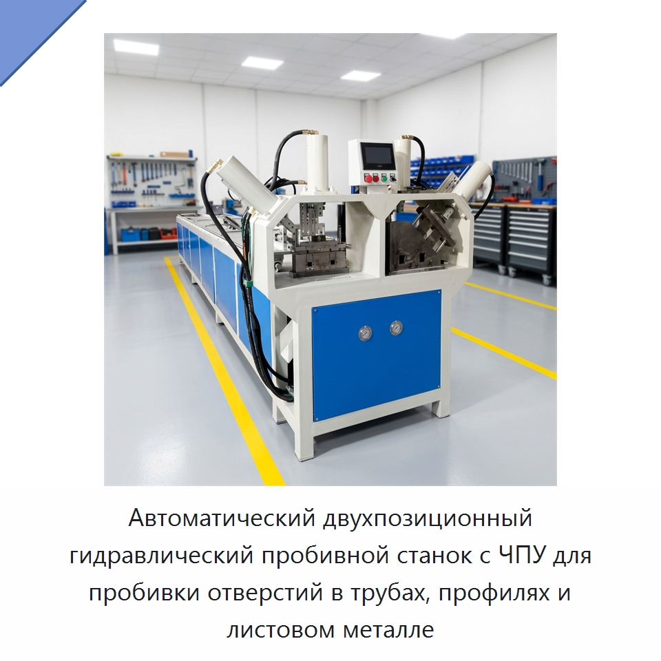 Автоматический двухпозиционный гидравлический пробивной станок с ЧПУ для пробивки отверстий в трубах, профилях и листовом металле — Гидравлические комбинированные пресс-ножницы