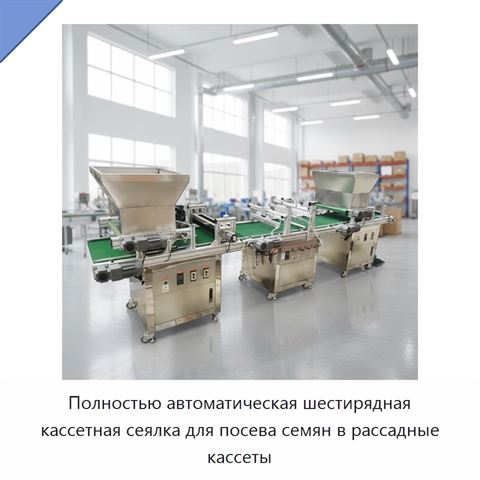 Полностью автоматическая шестирядная кассетная сеялка для посева семян в рассадные кассеты