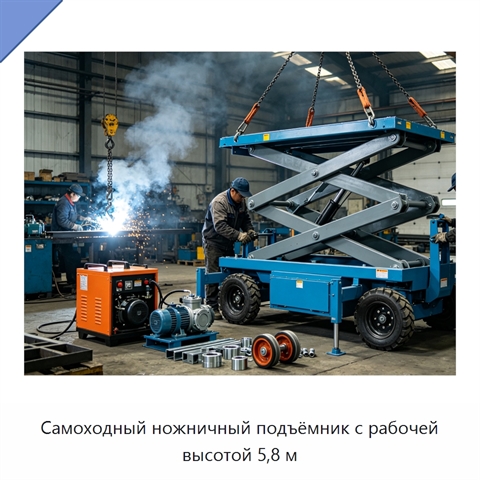 Самоходный ножничный подъёмник с рабочей высотой 5,8 м