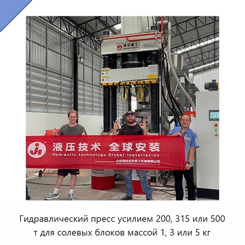 Гидравлический пресс усилием 200, 315 или 500 т для солевых блоков массой 1, 3 или 5 кг