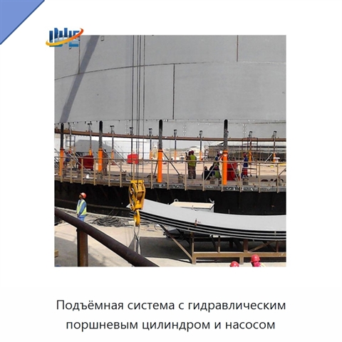 Подъёмная система с гидравлическим поршневым цилиндром и насосом