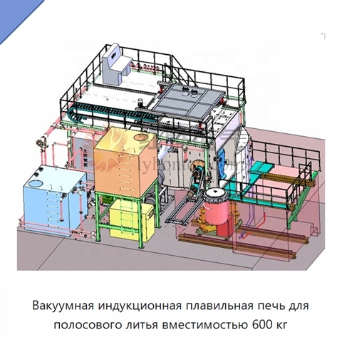 Вакуумная индукционная плавильная печь для полосового литья вместимостью 600 кг
