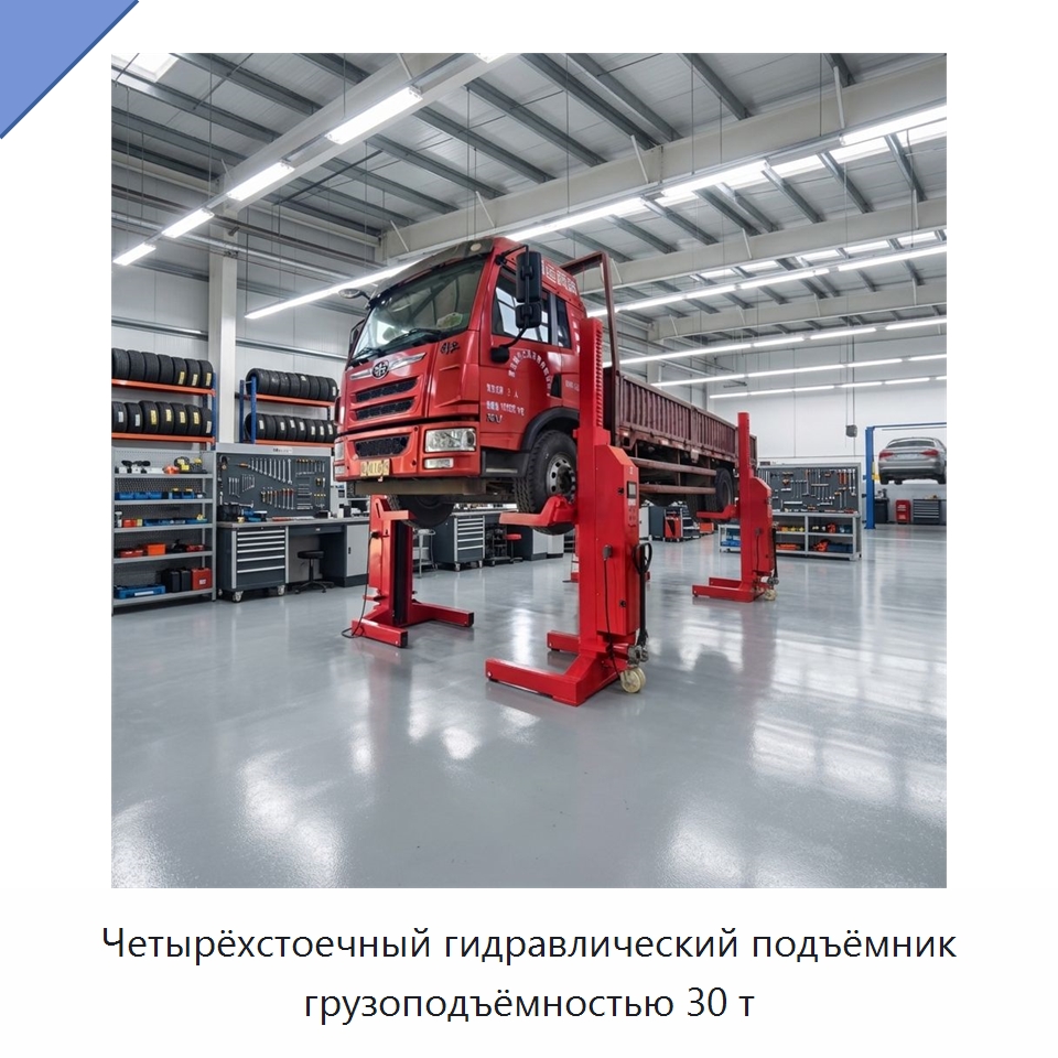 Четырёхстоечный гидравлический подъёмник грузоподъёмностью 30 т — Автомобильные подъемники