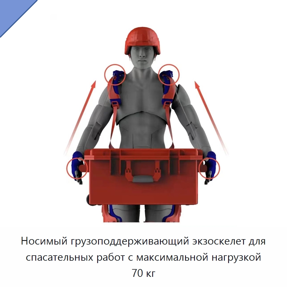 Носимый грузоподдерживающий экзоскелет для спасательных работ с максимальной нагрузкой 70 кг — Специальные средства безопасности и защиты