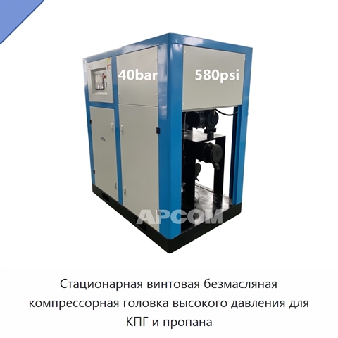 Стационарная винтовая безмасляная компрессорная головка высокого давления для КПГ и пропана