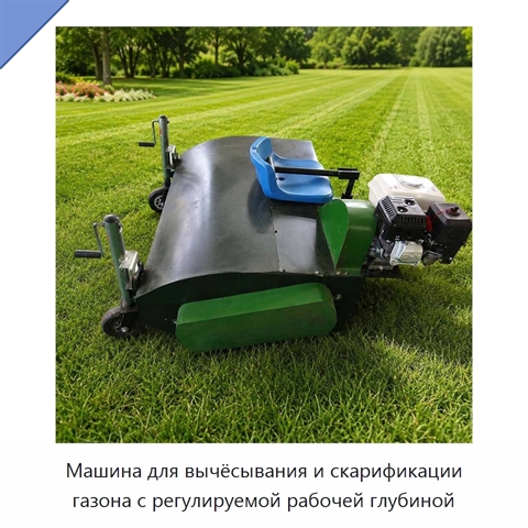Машина для вычёсывания и скарификации газона с регулируемой рабочей глубиной