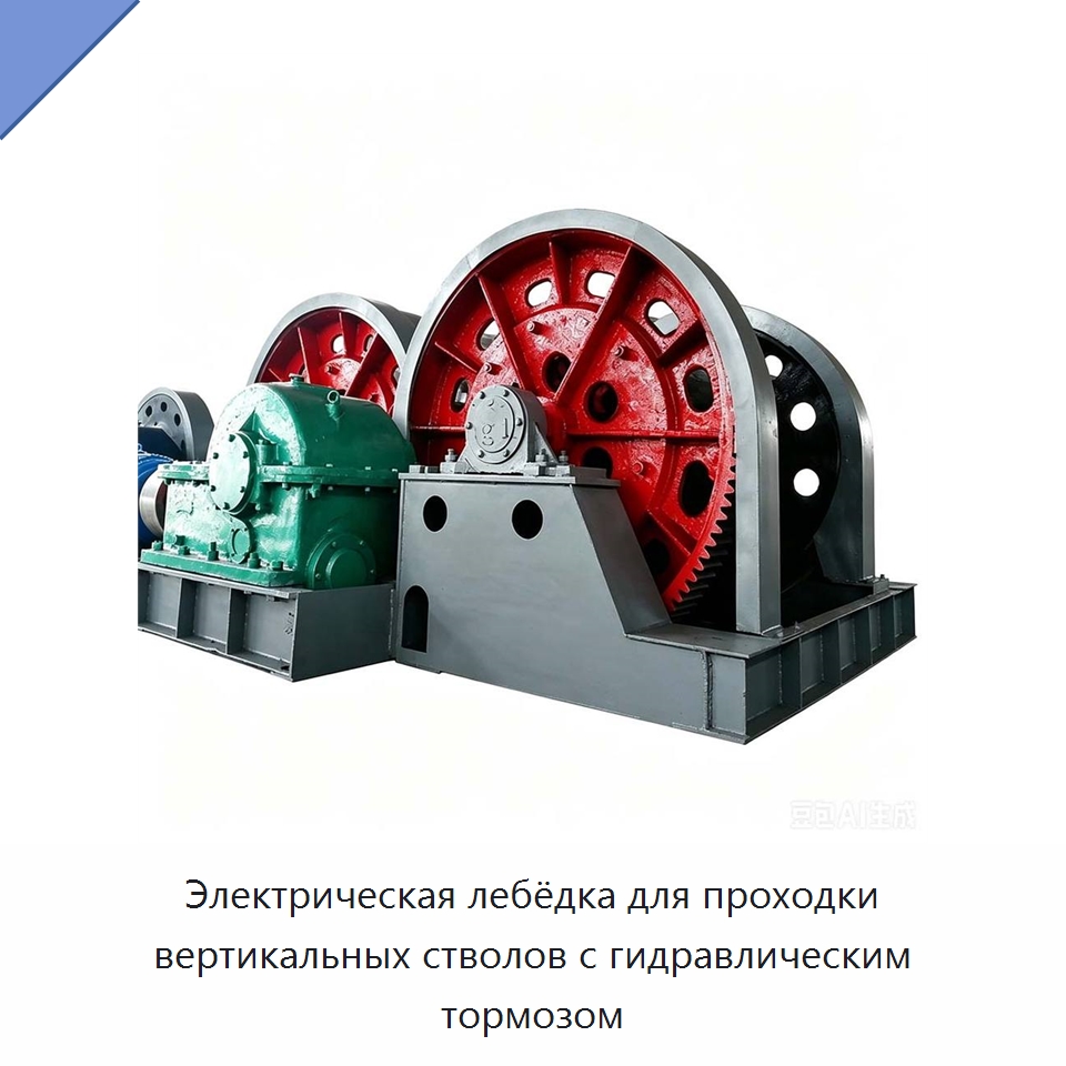 Электрическая лебёдка для проходки вертикальных стволов с гидравлическим тормозом — Горнодобывающее оборудование