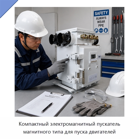 Компактный электромагнитный пускатель магнитного типа для пуска двигателей