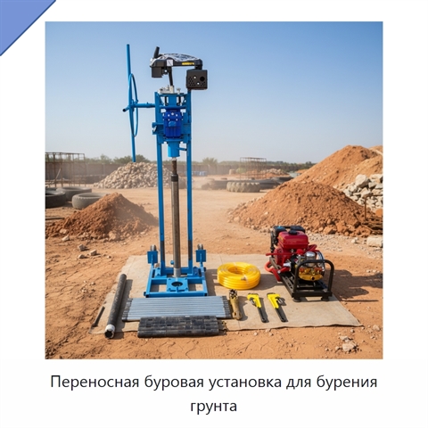 Переносная буровая установка для бурения грунта