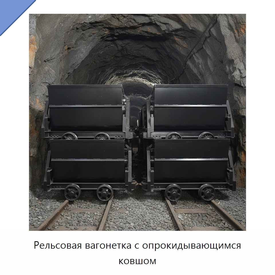 Рельсовая вагонетка с опрокидывающимся ковшом — Горнодобывающее оборудование
