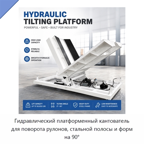 Гидравлический платформенный кантователь для поворота рулонов, стальной полосы и форм на 90°