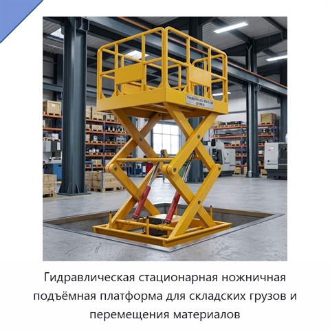 Гидравлическая стационарная ножничная подъёмная платформа для складских грузов и перемещения материалов