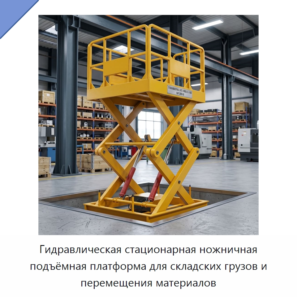 Гидравлическая стационарная ножничная подъёмная платформа для складских грузов и перемещения материалов — Подъемные столы