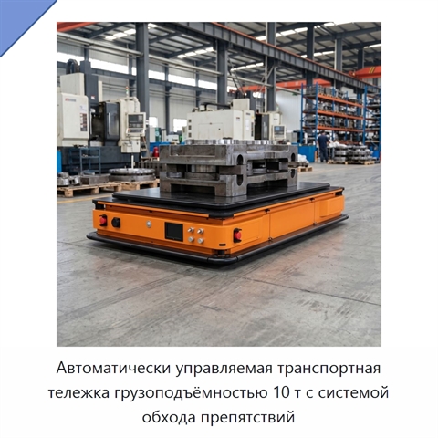 Автоматически управляемая транспортная тележка грузоподъёмностью 10 т с системой обхода препятствий