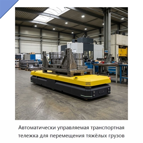 Автоматически управляемая транспортная тележка для перемещения тяжёлых грузов