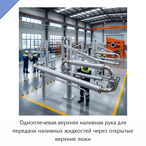 Одноплечевая верхняя наливная рука для передачи наливных жидкостей через открытые верхние люки