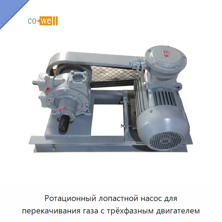 Ротационный лопастной насос для перекачивания газа с трёхфазным двигателем — Насосы