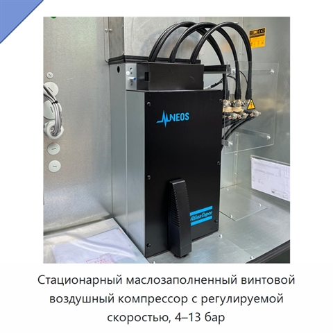 Стационарный маслозаполненный винтовой воздушный компрессор с регулируемой скоростью, 4–13 бар