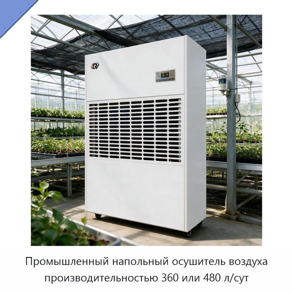 Промышленный напольный осушитель воздуха производительностью 360 или 480 л/сут — Воздухоочистительное оборудование
