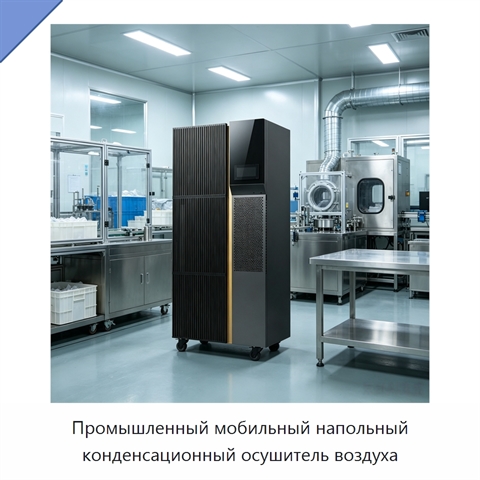 Промышленный мобильный напольный конденсационный осушитель воздуха