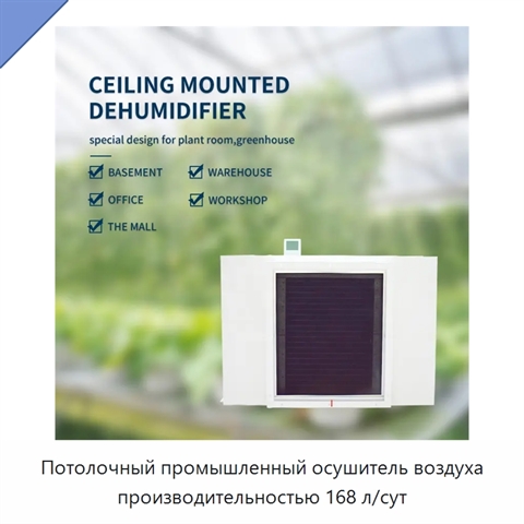 Потолочный промышленный осушитель воздуха производительностью 168 л/сут