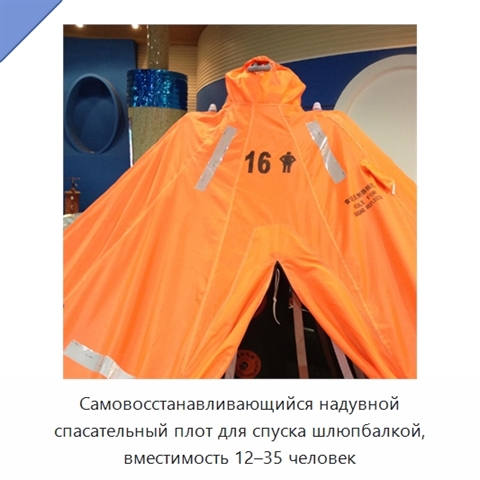 Самовосстанавливающийся надувной спасательный плот для спуска шлюпбалкой, вместимость 12–35 человек