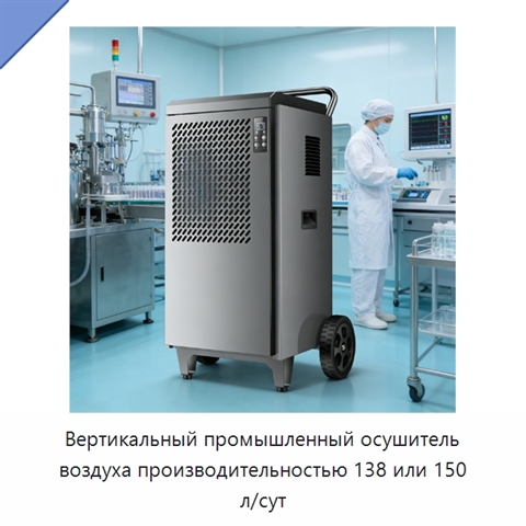 Вертикальный промышленный осушитель воздуха производительностью 138 или 150 л/сут