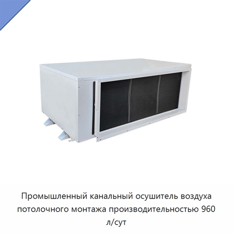 Промышленный канальный осушитель воздуха потолочного монтажа производительностью 960 л/сут
