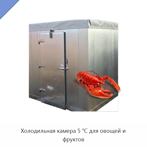 Холодильная камера 5 °C для овощей и фруктов — Холодильные камеры