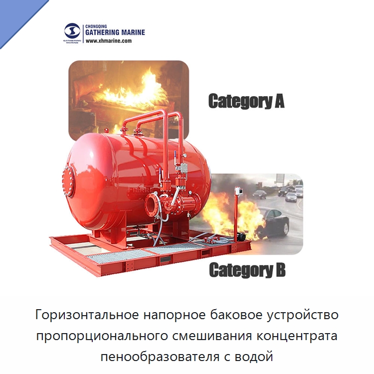 Горизонтальное напорное баковое устройство пропорционального смешивания концентрата пенообразователя с водой — Противопожарное оборудование и принадлежности
