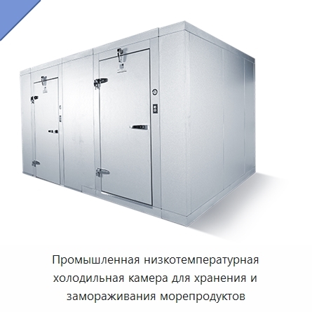 Промышленная низкотемпературная холодильная камера для хранения и замораживания морепродуктов