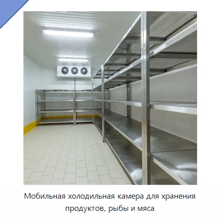 Мобильная холодильная камера для хранения продуктов, рыбы и мяса — Холодильные камеры