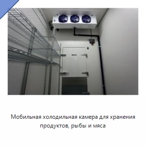 Мобильная холодильная камера для хранения продуктов, рыбы и мяса