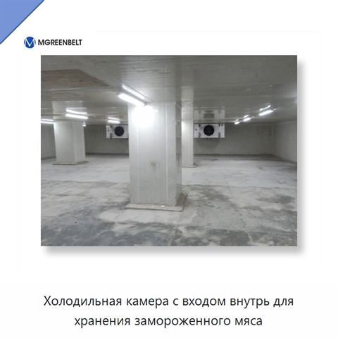 Холодильная камера с входом внутрь для хранения замороженного мяса