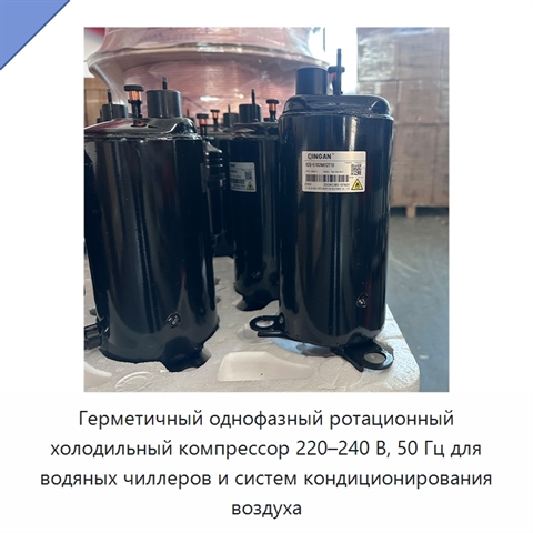 Герметичный однофазный ротационный холодильный компрессор 220–240 В, 50 Гц для водяных чиллеров и систем кондиционирования воздуха