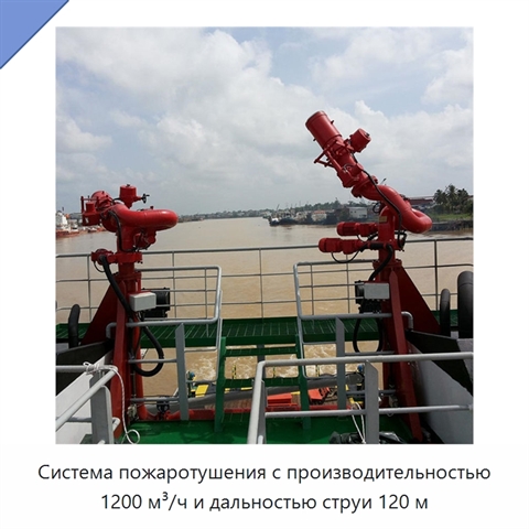 Система пожаротушения с производительностью 1200 м³/ч и дальностью струи 120 м