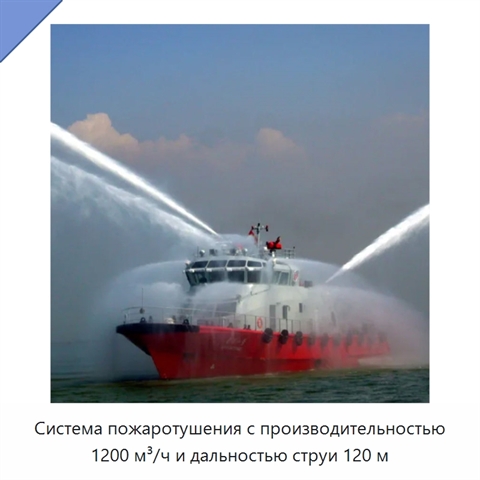 Система пожаротушения с производительностью 1200 м³/ч и дальностью струи 120 м