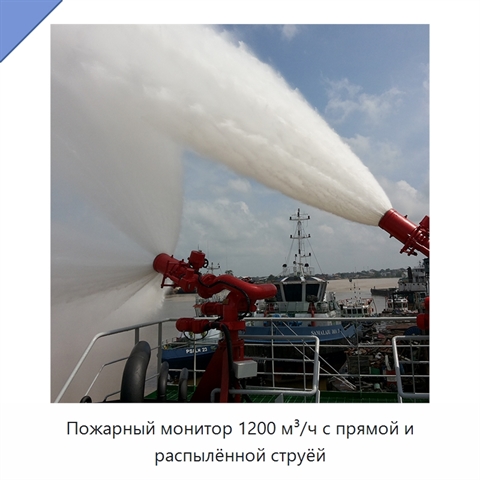 Пожарный монитор 1200 м³/ч с прямой и распылённой струёй
